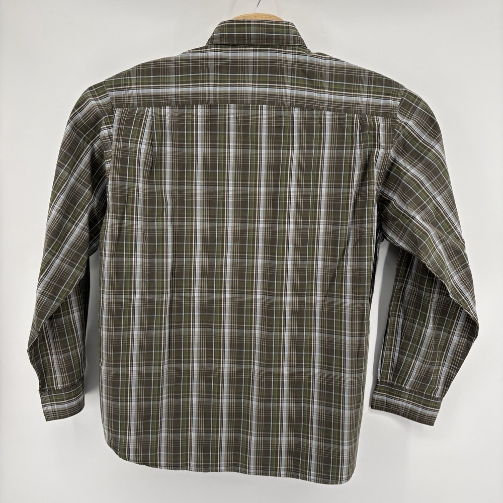 Columbia Men's Medium Green Plaid Long Sleeve Button Down Shirt - Picture 8 of 11